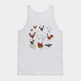 Cute Doodle Chickens Tank Top